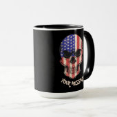 Urban Warrior American Skull Your Text Message Tasse (VorderseiteRechts)