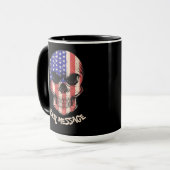 Urban Warrior American Skull Your Text Message Tasse (Vorderseite Links)