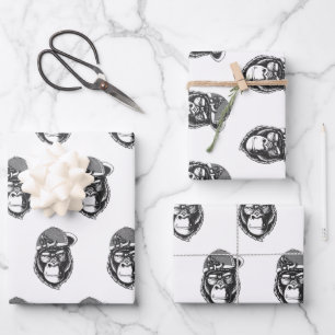 Urban Warrior Gorilla Wrapping Paper Sheets Geschenkpapier Set