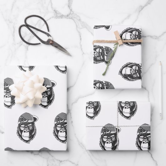Urban Warrior Gorilla Wrapping Paper Sheets Geschenkpapier Set (Vorderseite)