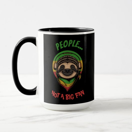 Urban Warrior Music Sloth People Kein großer Fan Tasse (Links)