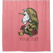 Urban Warrior Unicorn Rose Badetuch Set Dusche Duschvorhang (Vorderseite)