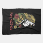 Urban Warrior Unicorn-Rose Geschirrtuch (Horizontal)