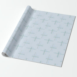 Urban Western Light Blue Tartan Muster Geschenkpapier