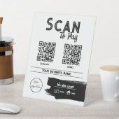 Urban white 2 QR-Codes Tatttoo Shop Scan zu zahlen Sockelschild (In SItu)