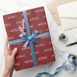 Urban XMAS Burgundy Weißes Muster Geschenkpapier
