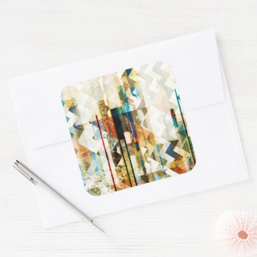 Urban Zickzack II Quadratischer Aufkleber (Umschlag)