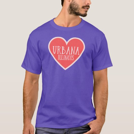 Urbana Illinois Niedlich Heart T-Shirt (Vorderseite)