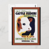 Urbana Illnois Cattle Fütternd Poster Postkarte (Vorne/Hinten)