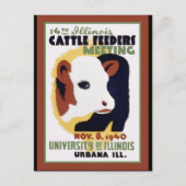 Urbana Illnois Cattle Fütternd Poster Postkarte (Vorderseite)