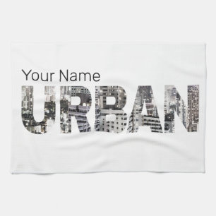 Urbane Hauptstadt Briefe Urbaner Vintages Design Geschirrtuch