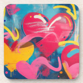Urbane Liebe: Graffiti Hearts Getränkeuntersetzer (Vorderseite)