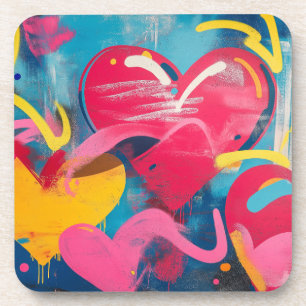 Urbane Liebe: Graffiti Hearts Getränkeuntersetzer