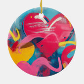 Urbane Liebe: Graffiti Hearts Keramik Ornament (Hinten)