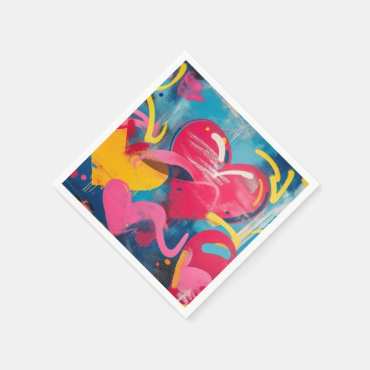 Urbane Liebe: Graffiti Hearts Serviette (Ecke)