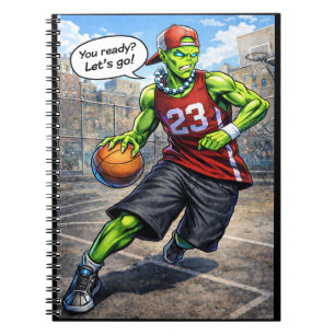 Urbaner Alien-Basketballspieler - Comic-Style-Kuns Notizblock