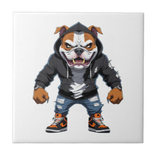 Urbaner Alpha Bulldogge � Street Style Maskottchen Fliese