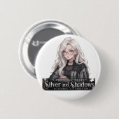 Urbaner Chic Rebell Silber und Schatten Anime-Mädc Button (Vorne & Hinten)