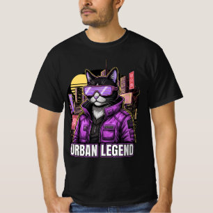 Urbaner CyberSamurai Retro Streetwear Grafik T-Shi T-Shirt