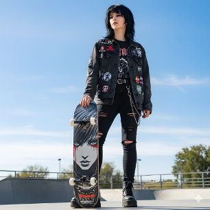 Urbaner Emo-Cyberpunk-Girl-Anime-Skateboard-Decke Skateboard