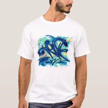 Urbaner Graffiti-Splash – Blaue und Türkise Street