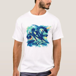 Urbaner Graffiti-Splash – Blaue und Türkise Street T-Shirt