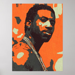 Urbaner Hip-Hop-Stil-Männchen-Porträt moderne Stra Poster