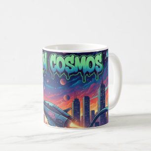 Urbaner Kosmos Graffiti Raumschiff Futuristisch Ne Kaffeetasse