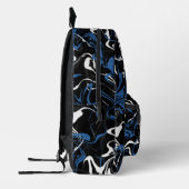 Urbaner Marmor in Blau und Schwarz Bedruckter Rucksack (Links)
