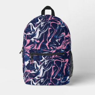 Urbaner Marmor in Rosa und Blau Bedruckter Rucksack