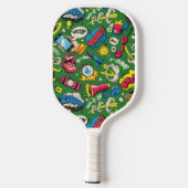 Urbaner Pop Kunstexplosion Pickleball Schläger (Rückseite)