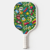 Urbaner Pop Kunstexplosion Pickleball Schläger (Vorderseite)