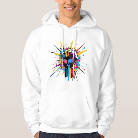 Urbaner Power: Graffiti Fist Explosion Hoodie (Vorderseite)
