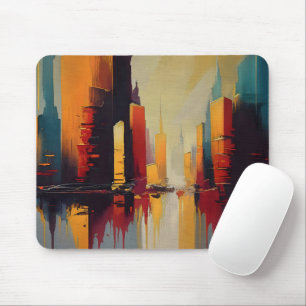 Urbaner Puls – Abstrakte Stadt im vertikalen Rhyth Mousepad