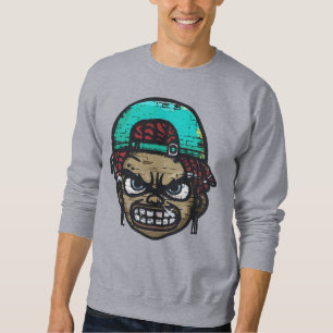 Urbaner Rebell: Graffiti Style Gesicht Sweatshirt