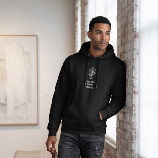 Urbaner schwarzer Kapuzenpullover mit minimalistis Hoodie