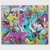 Urbaner Streetstyle-Graffiti-Party Geschenkpapier (Flach)