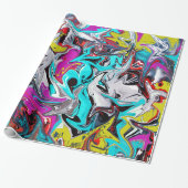 Urbaner Streetstyle-Graffiti-Party Geschenkpapier (Ungerollt)