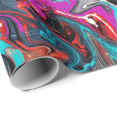 Urbaner Streetstyle-Graffiti-Party Geschenkpapier (Rolleneckpunkt)