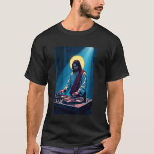 Urbaner Techno-DJ Jesus mit Berliner Street-Art-Fl T-Shirt