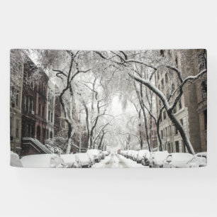 Urbaner Weihnachtsschnee in Brooklyn NY Banner