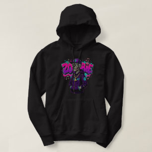 Urbaner Zombie Streetwear Grafik - Hip Hop Skelett Hoodie