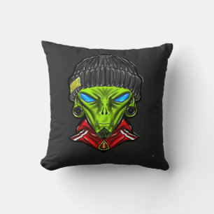 Urbanes Alien-Grafik-T-Shirt Kissen