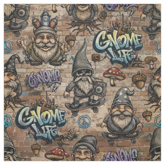 Urbanes Gnom-Tattoo-Muster-Stoff Stoff