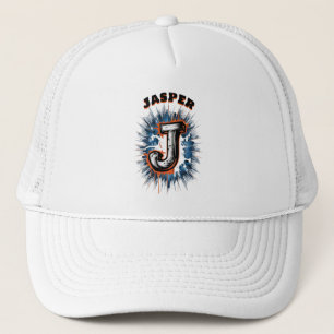 Urbanes Graffiti-Monogramm "J" anpassbar Truckerkappe