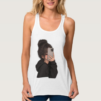 Urbanes Mädchen-Handy-Selfie Streetwear Grafik Rac Tank Top