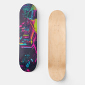 Urbanes neonfarbene Skateboarddeck dynamisch bunt (Vorderseite)