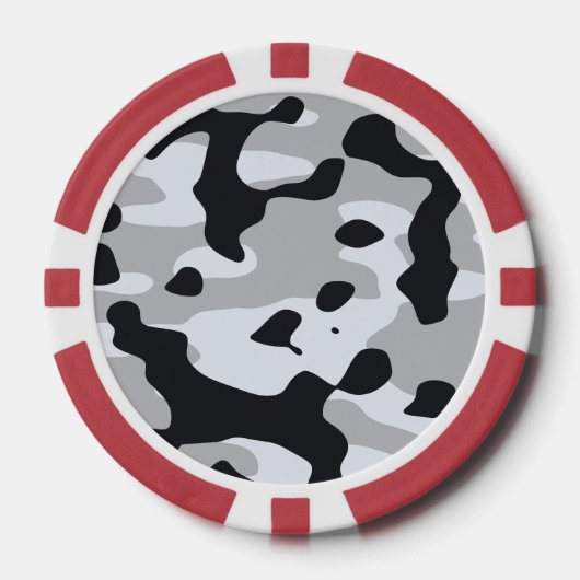 Urbanes Tarnmuster mit hohem Kontrast Pokerchips (Vorderseite)