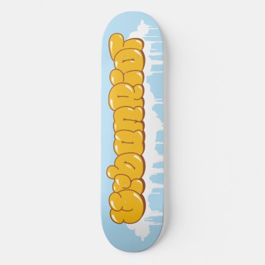 UrbanRiot Graffiti Clouds Deck Skateboard (Vorderseite)