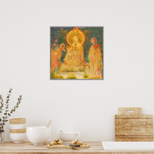 Urbino Life of John the Baptist by Salimbeni Poster (Küche)